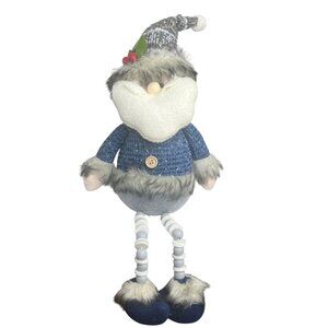Boscovs Festive Gnome Sitting Shelf Plush Decoration Faux Fur Accents Buttons